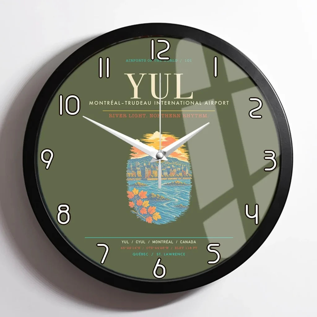 MontrealTrudeau International Airport YUL Wall-Clock Framed - Green Army