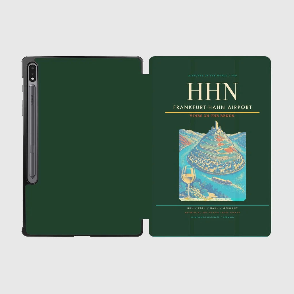 Frankfurt-Hahn Airport (HHN) design on dark green samsung tablet tablet case