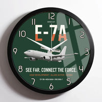 Thumbnail for E-7A Wedgetail design on dark green framed wall clock