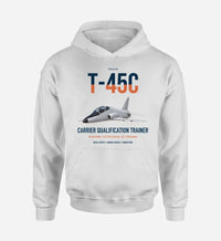 Thumbnail for T-45C Goshawk design on white double-side hoodie, single-side print