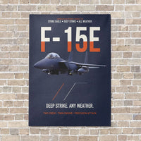 Thumbnail for F-15E Strike Eagle Deep Strike Any Weather vertical canvas print - no frame - navy blue background