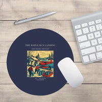 Thumbnail for VINTAGE G4398 - The Maple Run Landing - Designed Mouse Pads design on navyblue round
