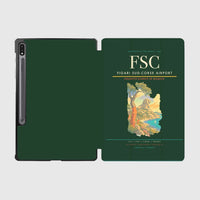 Thumbnail for Figari Sud-Corse Airport (FSC) design on dark green samsung tablet tablet case