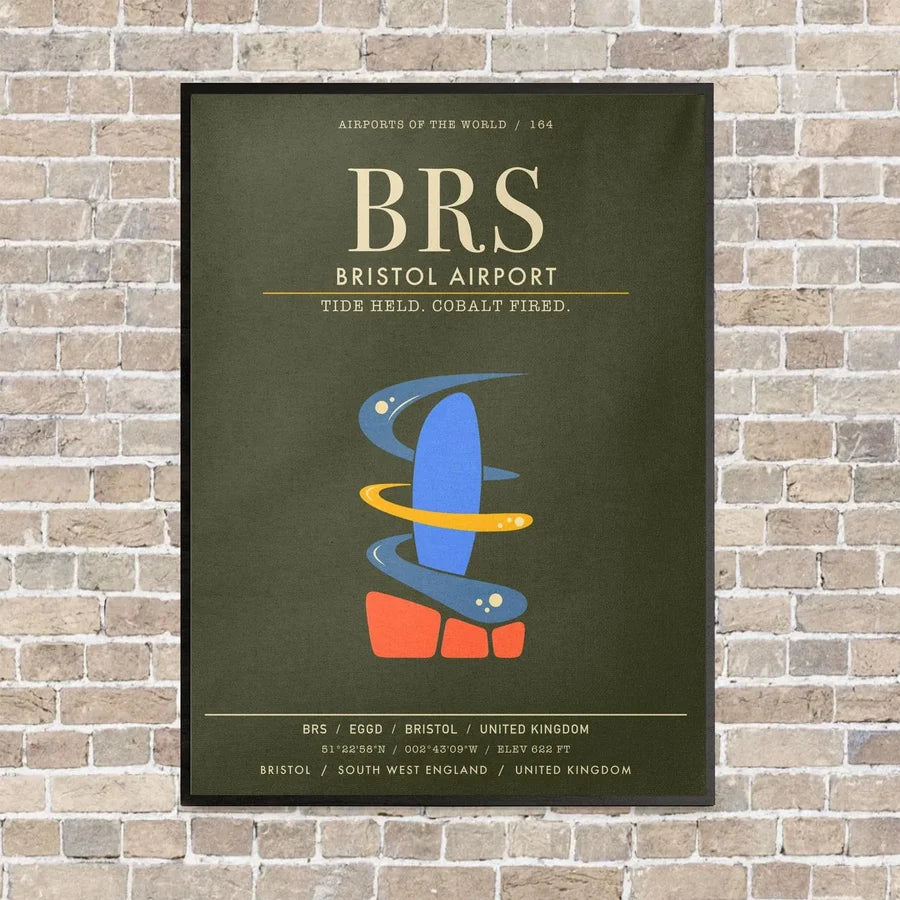 Bristol Airport BRS - Canvas Framed - Green Army