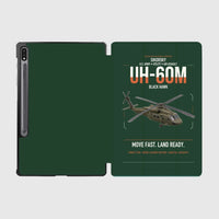 Thumbnail for Sikorsky UH-60M Black Hawk design on dark green samsung tablet tablet case