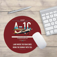Thumbnail for Aviat Husky A-1C-180 design on dark red round mouse pad