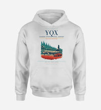 Thumbnail for Gander International Airport (YQX) design on white hoodie single-side print