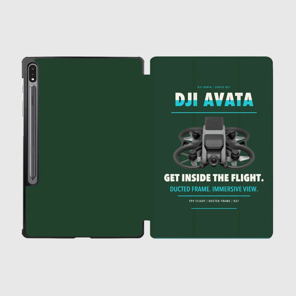 DJI Avata design on dark green samsung tablet tablet case