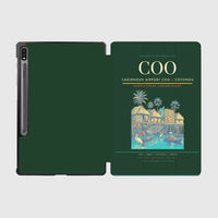 Thumbnail for Cadjehoun Airport (COO) design on dark green samsung tablet tablet case