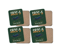 Thumbnail for SB2C-5 Helldiver design on dark green 4 pieces set coaster