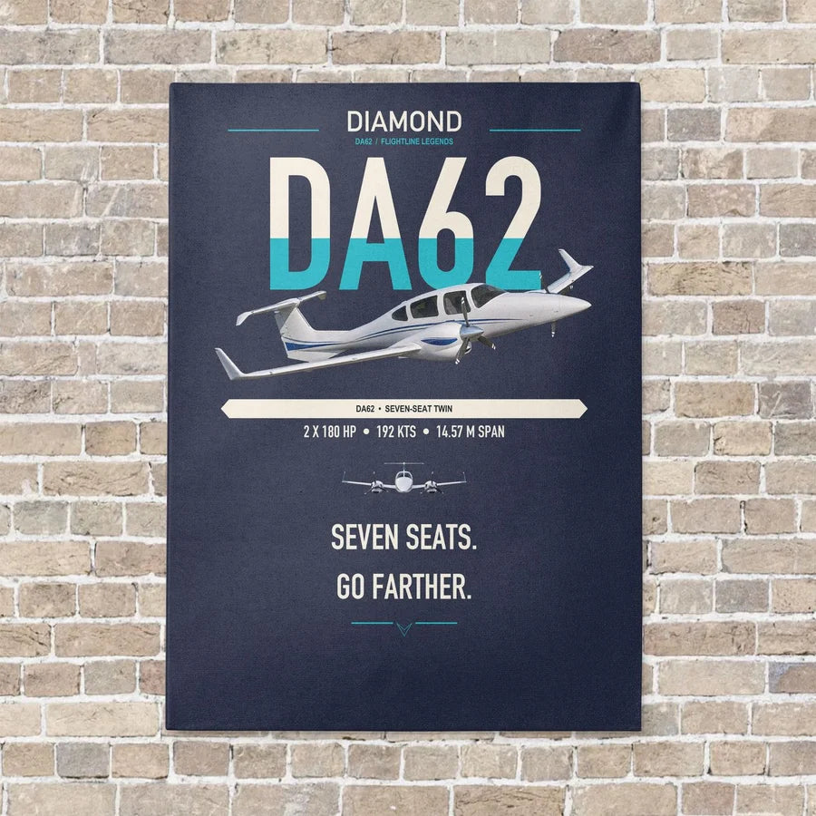 Diamond DA62 vertical canvas print - no frame - navy blue background