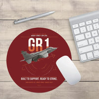 Thumbnail for SEPECAT Jaguar GR1 design on dark red round mouse pad