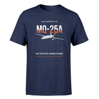 Thumbnail for MQ-25A STINGRAY design on navy blue double-side t-shirt, single-side print
