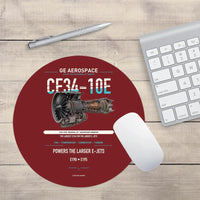 Thumbnail for CF34-10E design on dark red round mouse pad