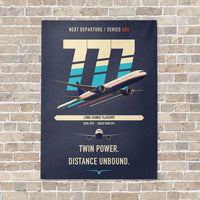 Thumbnail for Boeing 777-300ER vertical canvas print - no frame - navy blue background