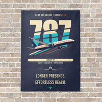 Thumbnail for Boeing 787-10 Dreamliner vertical canvas print - no frame - navy blue background