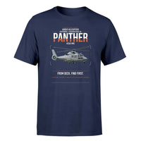 Thumbnail for Airbus Helicopters AS565 MBe Panther design on navy blue t-shirt, single-side print
