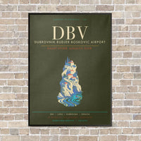 Thumbnail for Dubrovnik Ruer Boskovic Airport DBV - Canvas Framed - Green Army