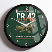 Thumbnail for Fiat CR.42 Falco design on dark green framed wall clock