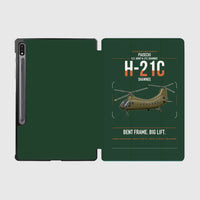 Thumbnail for Piasecki H-21C Shawnee design on dark green samsung tablet tablet case
