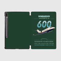 Thumbnail for Bombardier Challenger 600 design on dark green samsung tablet tablet case