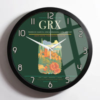 Thumbnail for Federico García Lorca Granada-Jaén Airport (GRX) design on dark green framed wall clock