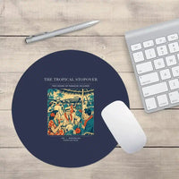 Thumbnail for VINTAGE G4225 - The Tropical Stopover - Designed Mouse Pads design on navyblue round