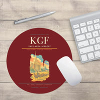 Thumbnail for Sary-Arka Airport (KGF) design on dark red round mouse pad