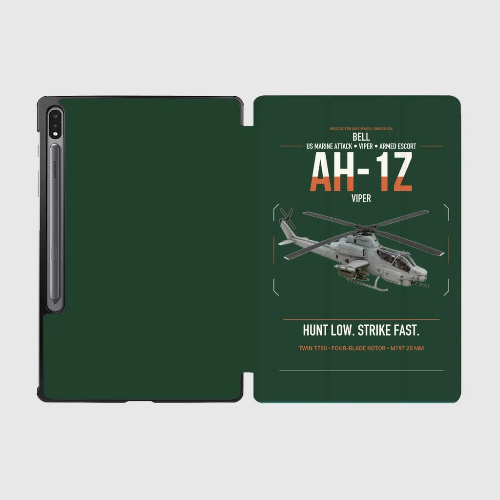 Bell AH-1Z Viper design on dark green samsung tablet tablet case