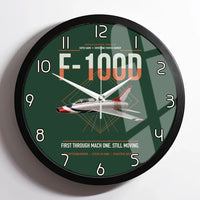 Thumbnail for F-100D Super Sabre design on dark green framed wall clock