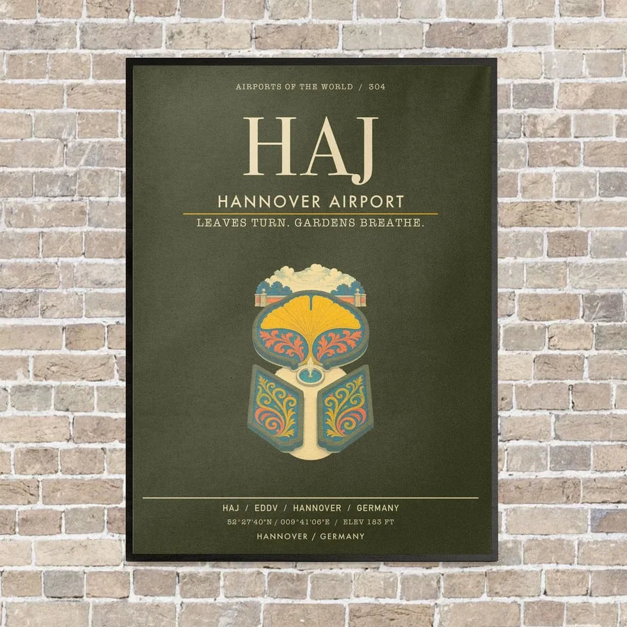 Hannover Airport HAJ - Canvas Framed - Green Army