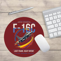Thumbnail for F-16C Fighting Falcon design on dark red round mouse pad