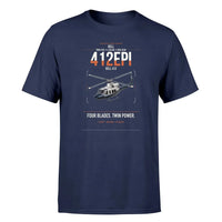 Thumbnail for Bell 412EPI design on navy blue t-shirt, single-side print