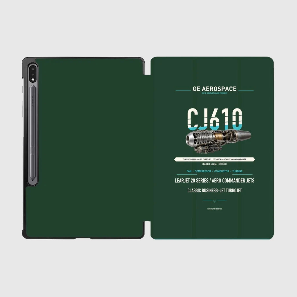 CJ610 design on dark green samsung tablet tablet case