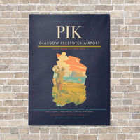 Thumbnail for Glasgow Prestwick Airport PIK vertical canvas print - no frame - navy blue background