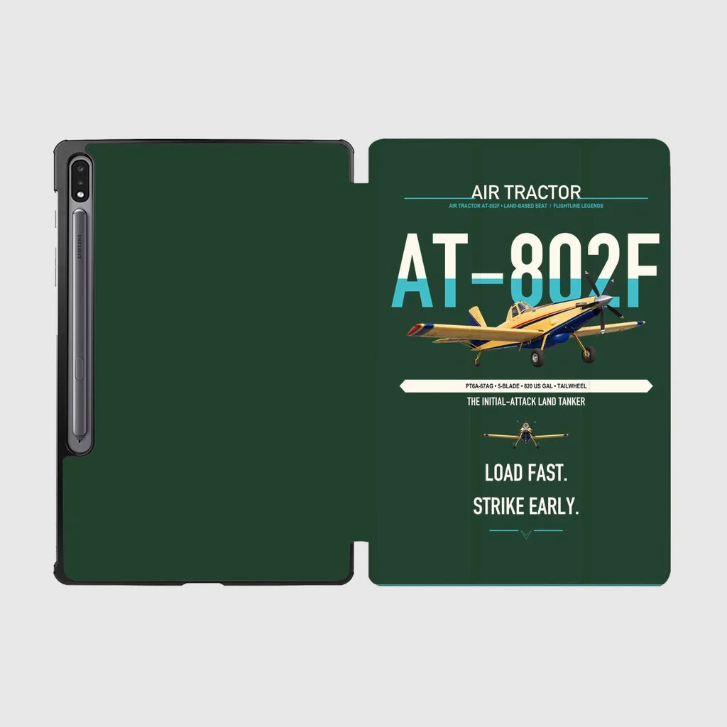 Air Tractor AT-802F design on dark green samsung tablet tablet case