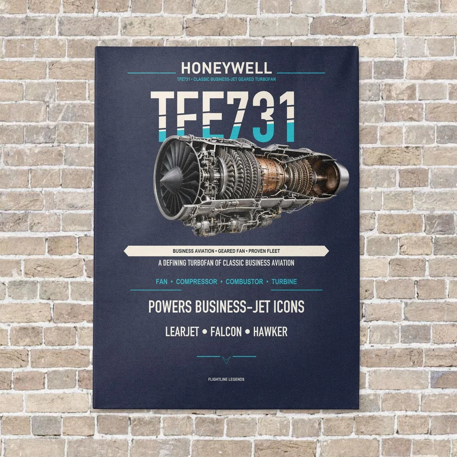TFE731 vertical canvas print - no frame - navy blue background
