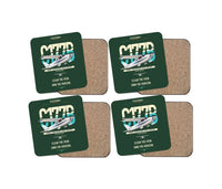 Thumbnail for Cessna 177B Cardinal design on dark green 4 pieces set coaster