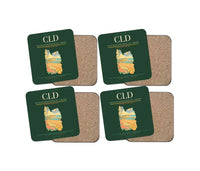 Thumbnail for McClellan-Palomar Airport (CLD) design on dark green 4 pieces set coaster