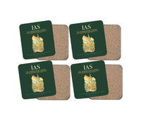 Thumbnail for Iași International Airport (IAS) design on dark green 4 pieces set coaster