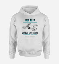 Thumbnail for DJI Flip design on white hoodie single side