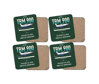 Thumbnail for Daher TBM 900 design on dark green 4 pieces set coaster
