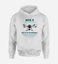 Thumbnail for Freefly Alta X design on white hoodie single side