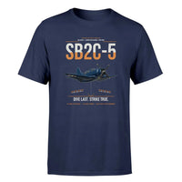 Thumbnail for SB2C-5 Helldiver design on navy blue double-side t-shirt, single-side print
