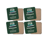 Thumbnail for Beechcraft Baron G58 design on dark green 4 pieces set coaster