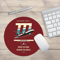 Thumbnail for Boeing 777-9 design on dark red round mouse pad