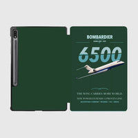 Thumbnail for Bombardier Global 6500 design on dark green samsung tablet tablet case