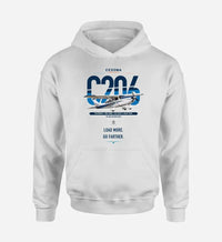 Thumbnail for Cessna 206 Stationair design on white double-side hoodie, single-side print