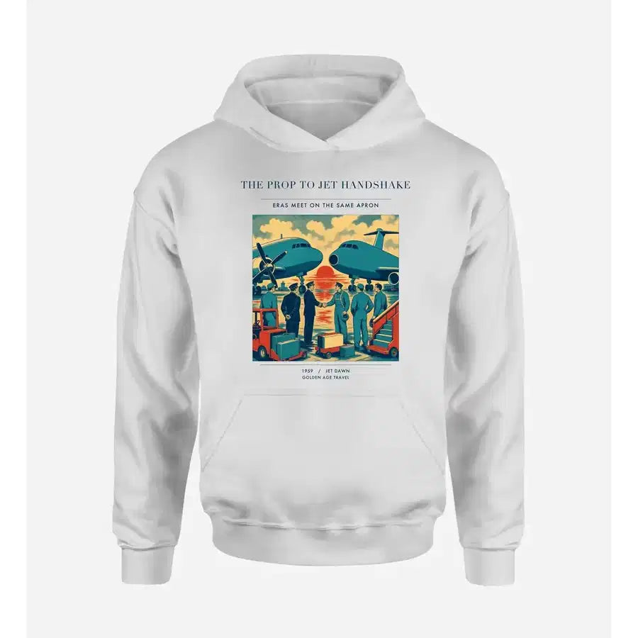 VINTAGE G4385 - The Prop To Jet Handshake - Premium Hoodie design on white premium