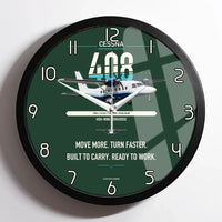 Thumbnail for Cessna 408 SkyCourier design on dark green framed wall clock